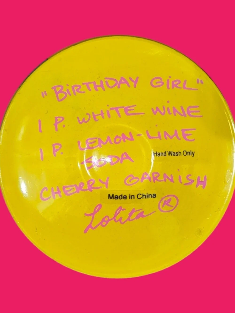 Lolita Birthday Girl Artisan Hand-painted Wine Glass